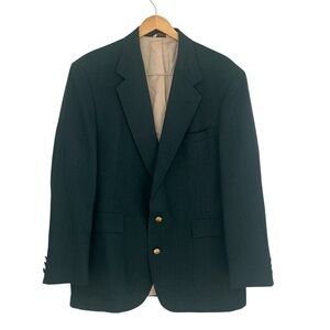 Croft & Barrow Men 44R Green Blazer Sport Coat Gold Buttons Holiday Christmas